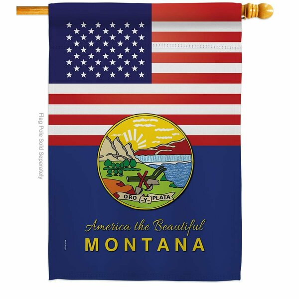 Guarderia 28 x 40 in. USA Montana American State Vertical House Flag with Double-Sided Banner Garden GU3953807